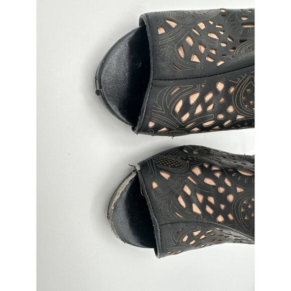 Steve Madden Korsett Black Leather Booties Size 8 - Picture 5 of 6